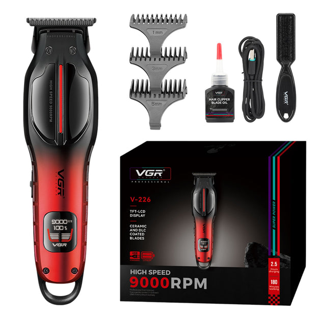 Cortadora Pelo Patillera Vgr V-226 Dlc 9000 Rpm Cerámica DLC Color Rojo
