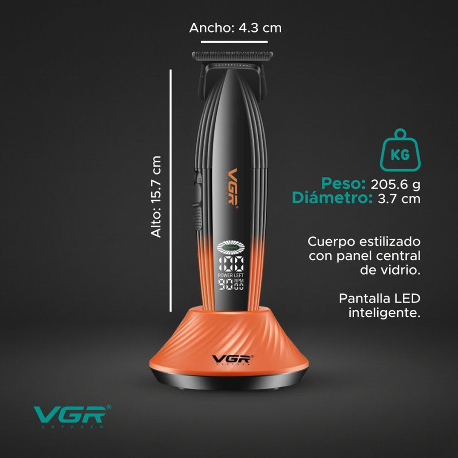 Maquina De Cortar Pelo Trimmer 240 Min Barberos Vgr V-889t