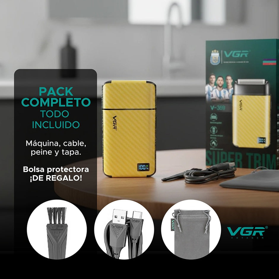 Afeitadora Eléctrica Hombre Portátil Inalámbrica Vgr V-369