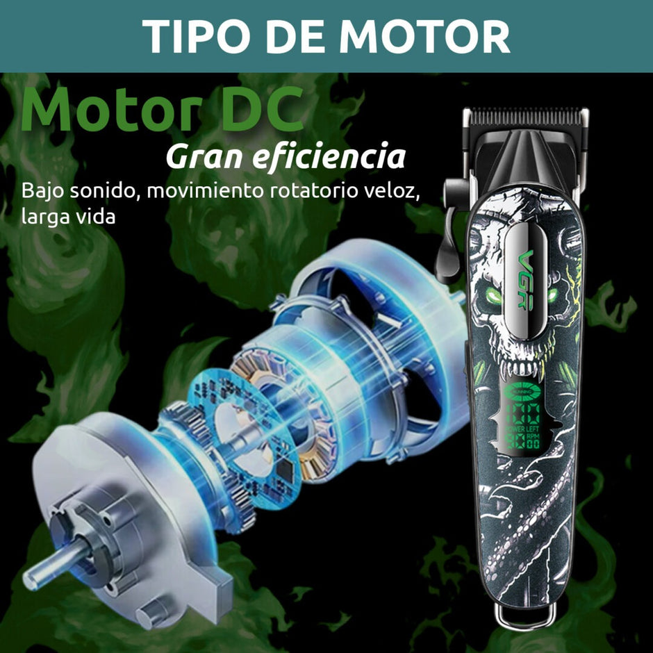 Máquina Corta Pelo Pro Clipper VGR V-279 Metal Cuchillas DLC 9000RPM Color verde