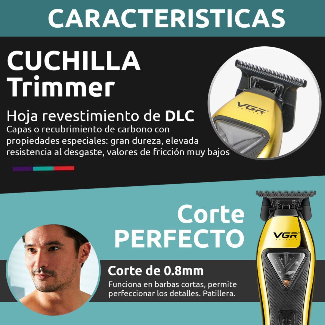 Patillera Profesional Vgr V-994 Metal Motor Vector 10000 Rpm