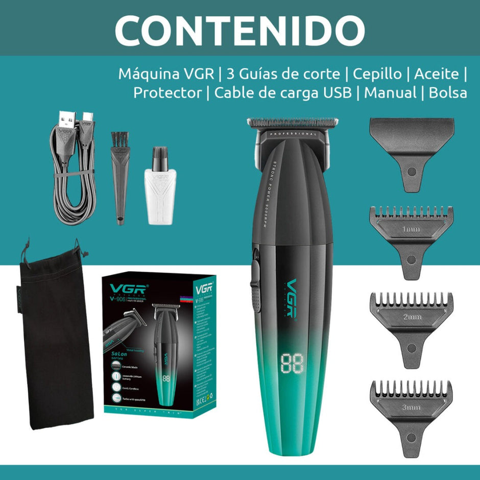 Máquina Patillera Profesional VGR V-906 Magnetico 9000 RPM
