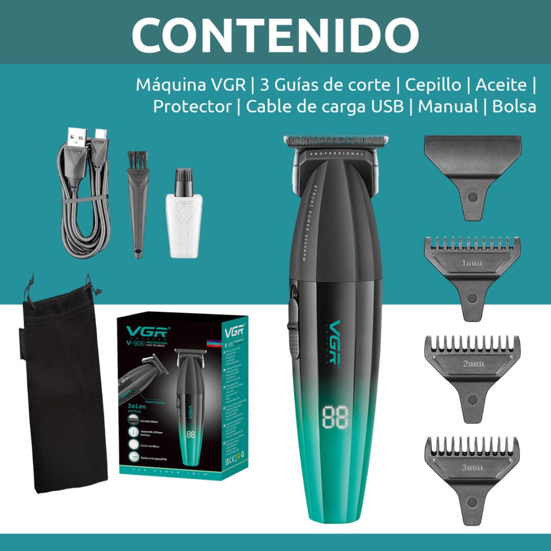 Máquina Patillera Profesional VGR V-906 Magnetico 9000 RPM