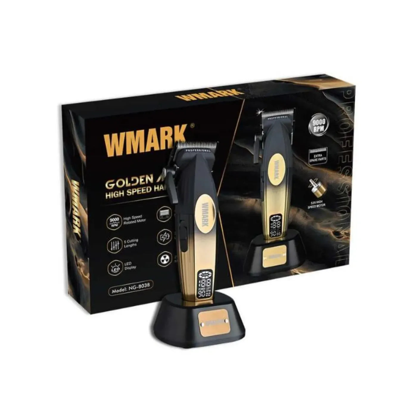 Maquina Peluquera Profesional WMARK NG-8038 DB Color Dorado