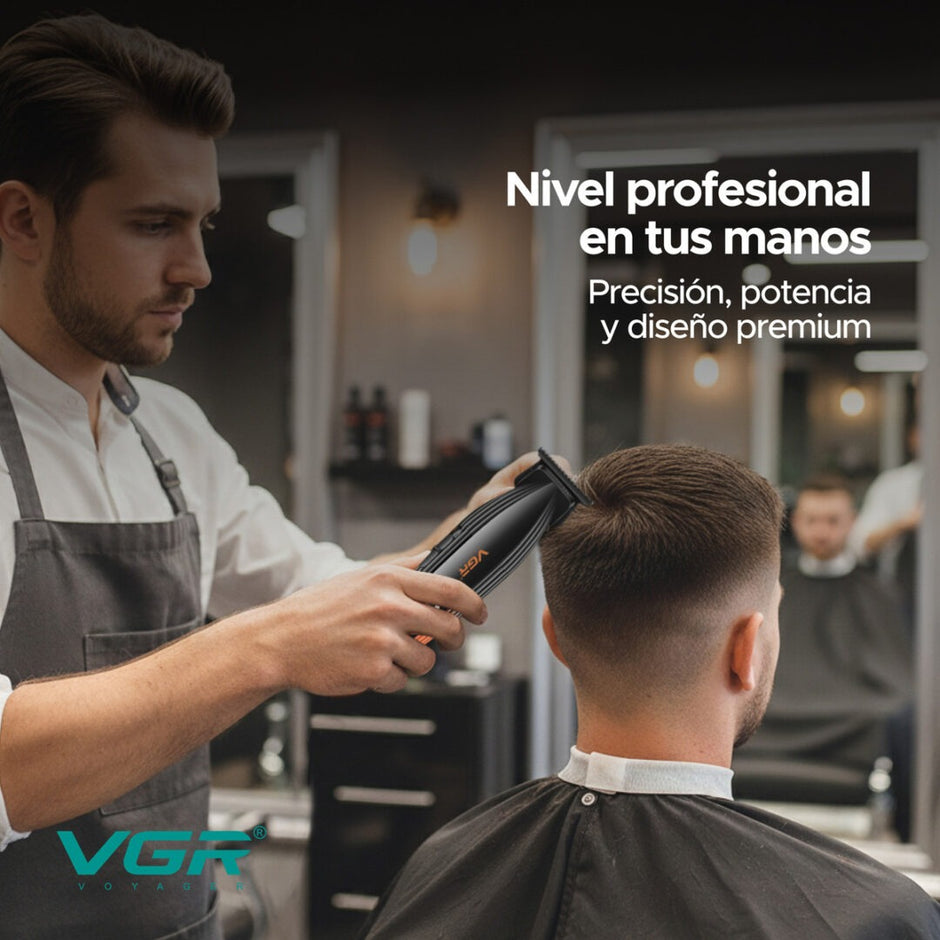 Maquina De Cortar Pelo Trimmer 240 Min Barberos Vgr V-889t