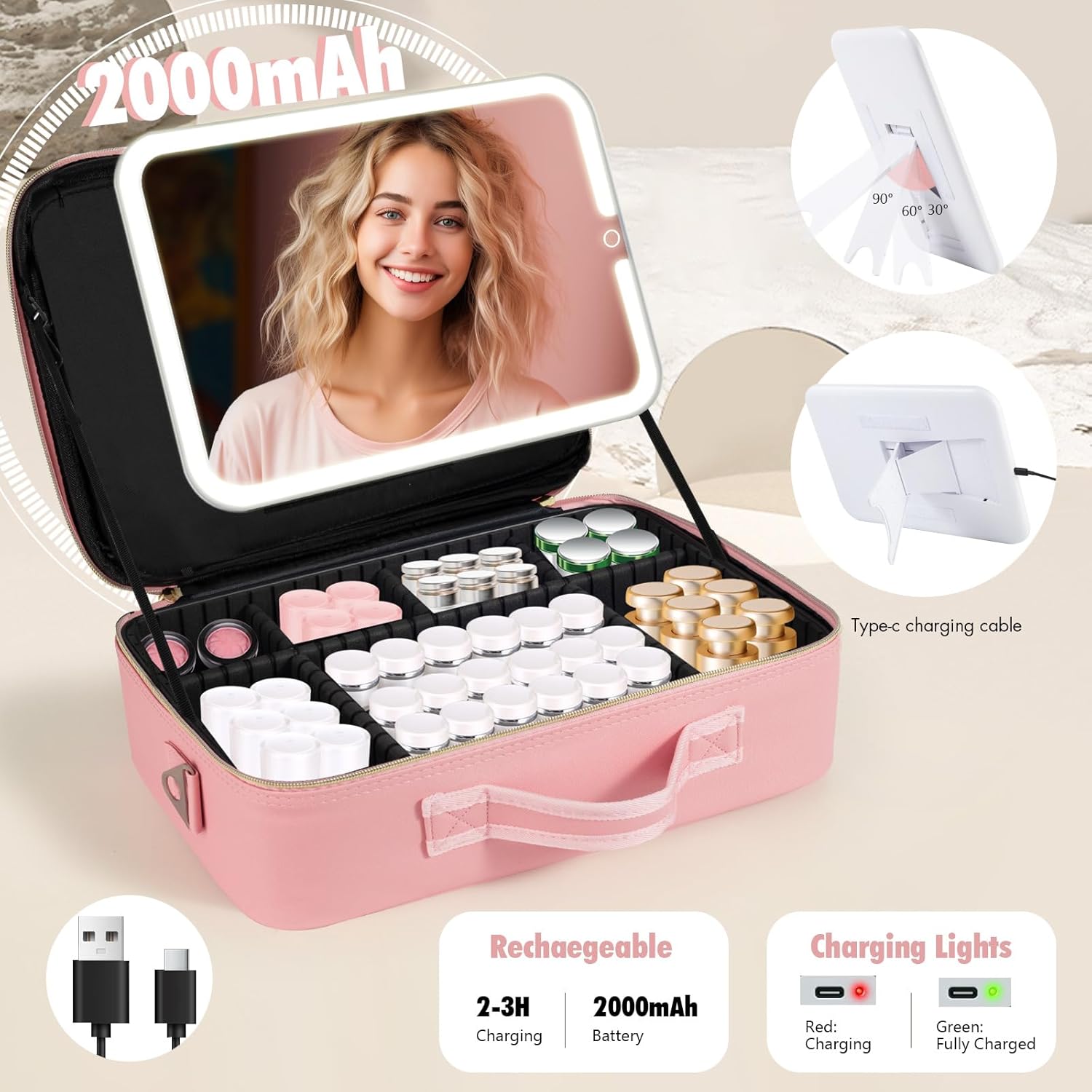 Organizador de Maquillaje Luz led