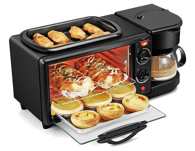 Máquina 3 En 1 Sokany Cafetera -Mini Horno - Parrilla