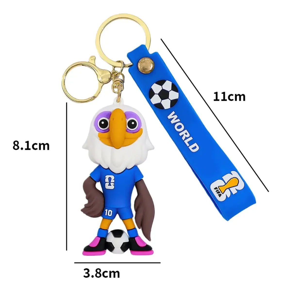 Llavero Copa Mundial De Fútbol De 2026 Trofeo Y Mascotas X3