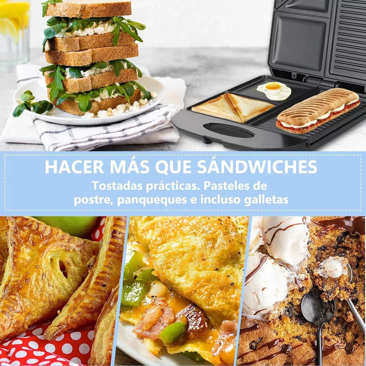 Sanduchera Eléctrica tipo Parrilla Sokany
