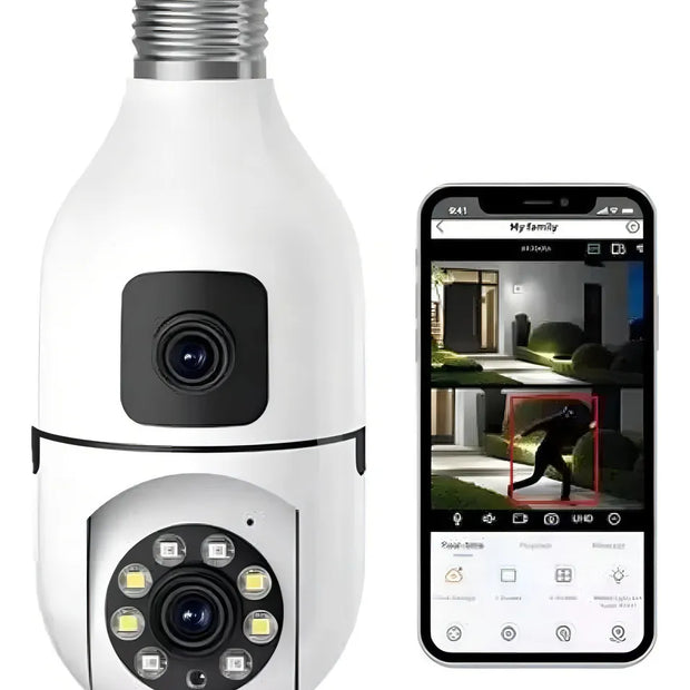 Cámara de Seguridad WiFi Doble Lente 360° Visión Nocturna