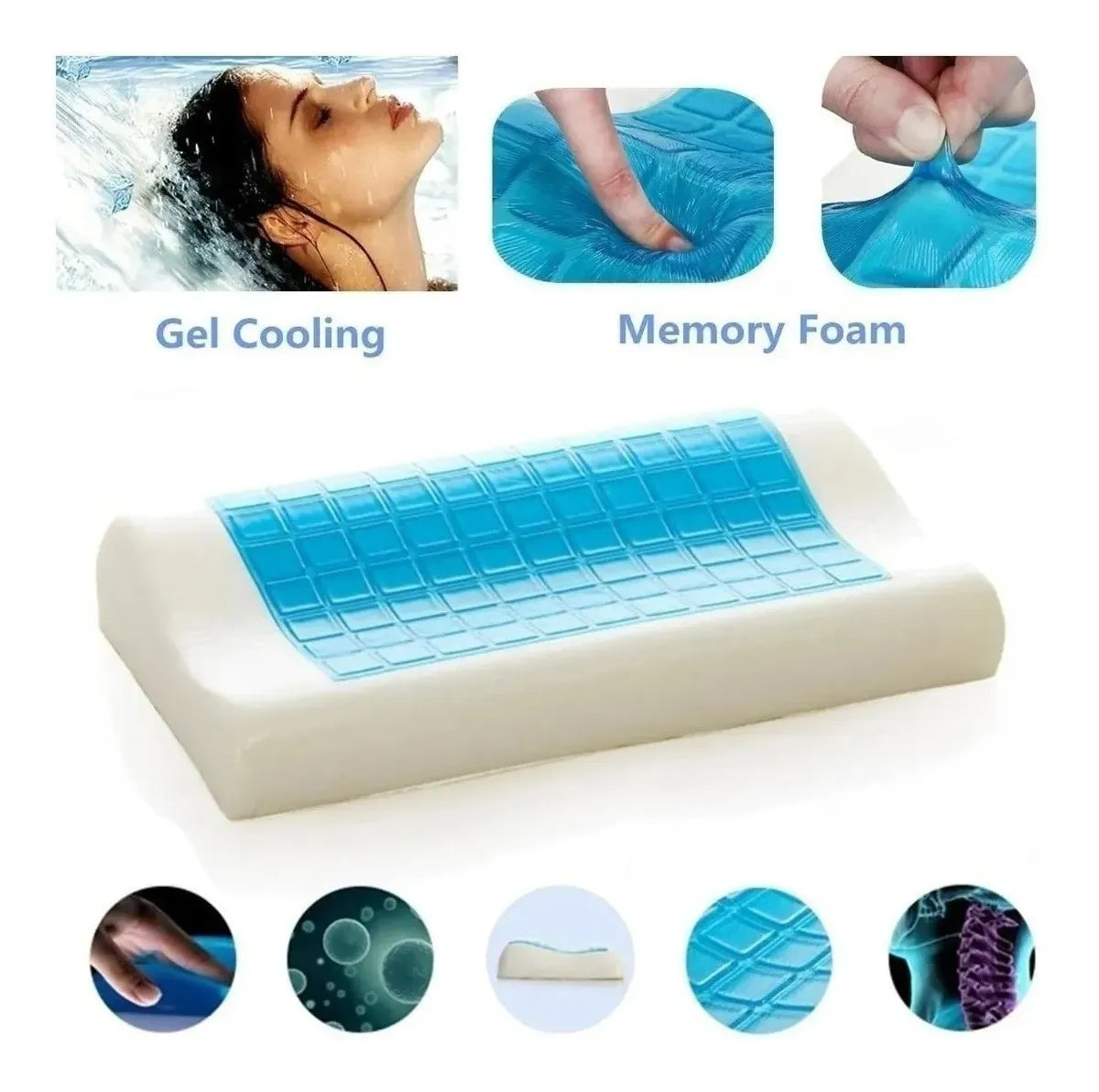 Almohada De Gel Ortopédica Memory Pillow