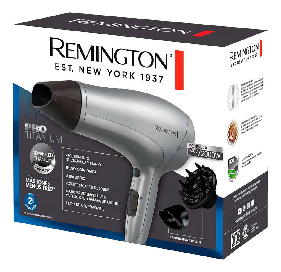 Secador Original Remington Pro Titanium Ceramica Turmalina