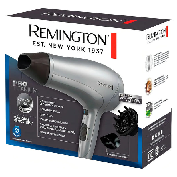 Secador Original Remington Pro Titanium Ceramica Turmalina
