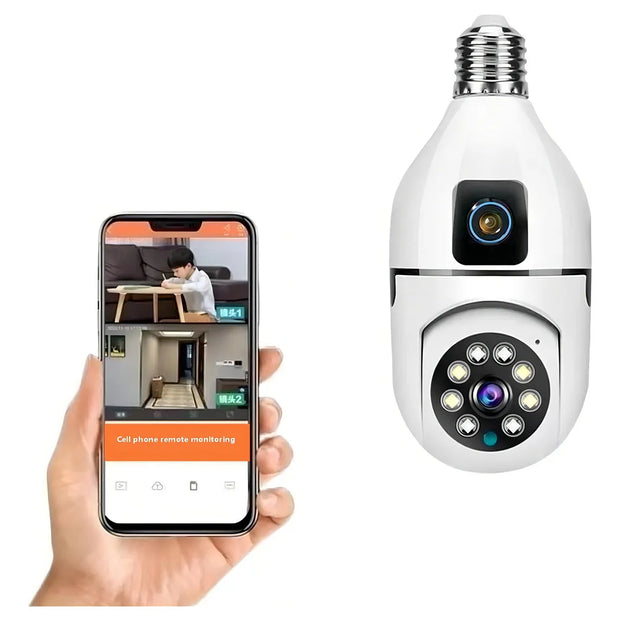 Cámara de Seguridad WiFi Doble Lente 360° Visión Nocturna
