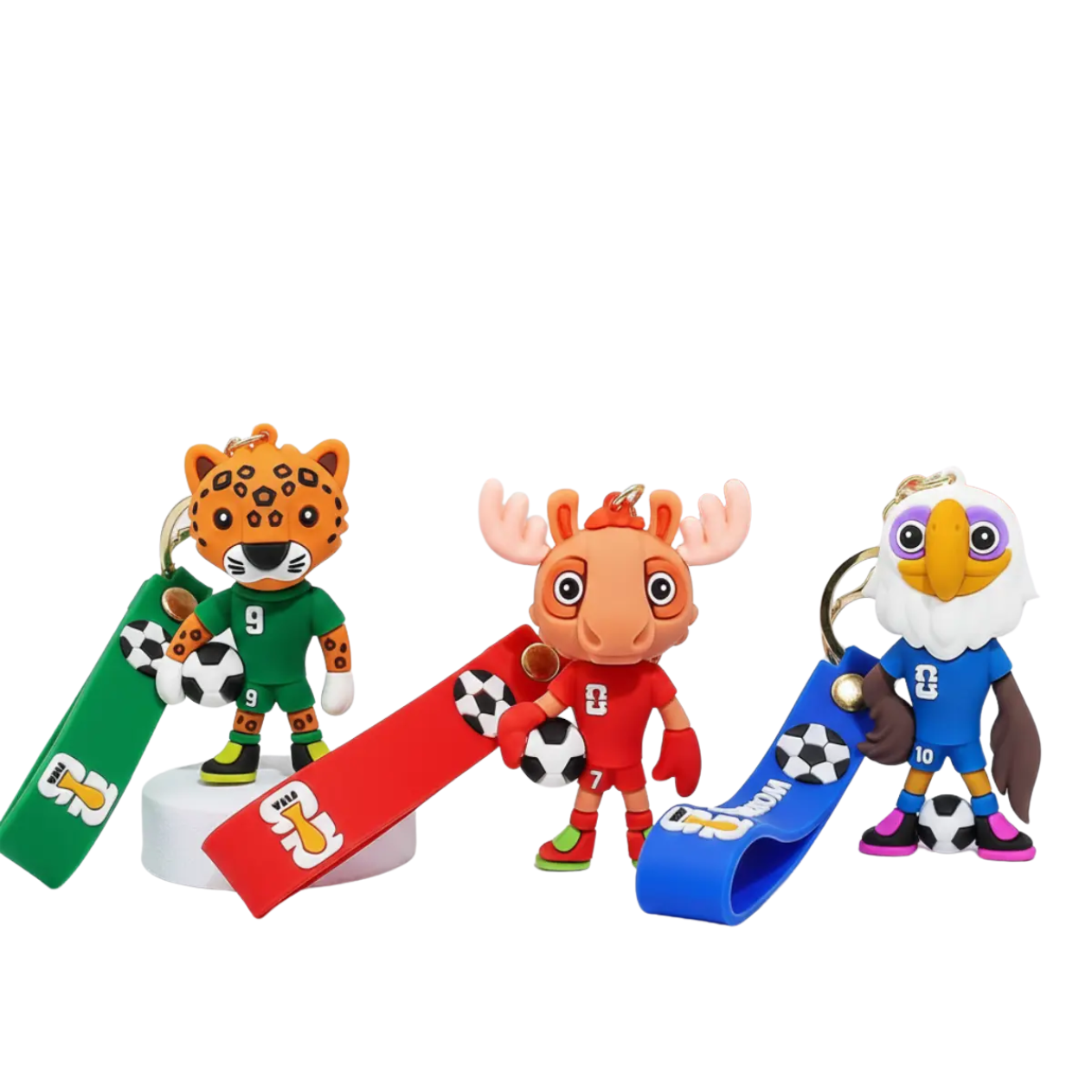 Llavero Copa Mundial De Fútbol De 2026 Trofeo Y Mascotas X3