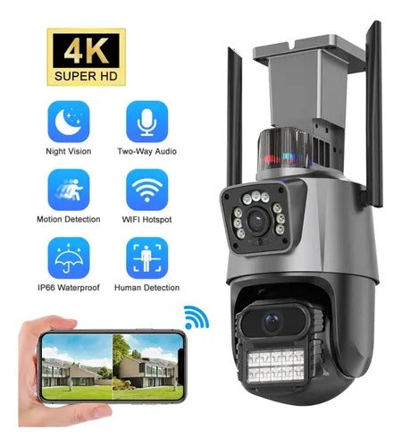 CAMARA IP EXTERIOR 2 LENTES CON ALARMA