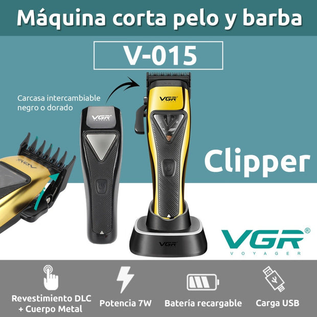 Máquina Cortar Pelo Profesional VGR V-015 Motor Vector 9000