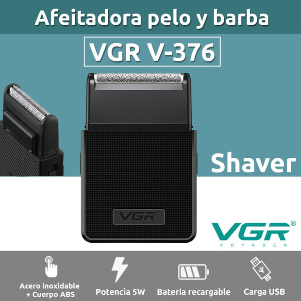 Afeitadora Eléctrica Hombre Portatil 2en1 Trimmer VGR V-376