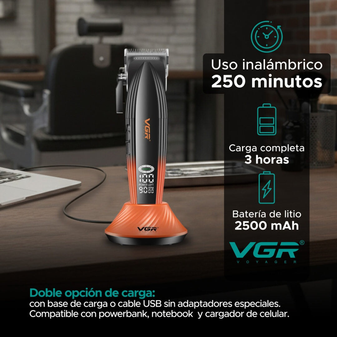 Maquina De Cortar El Pelo Turbo 9000 Rpm Vgr V-889c