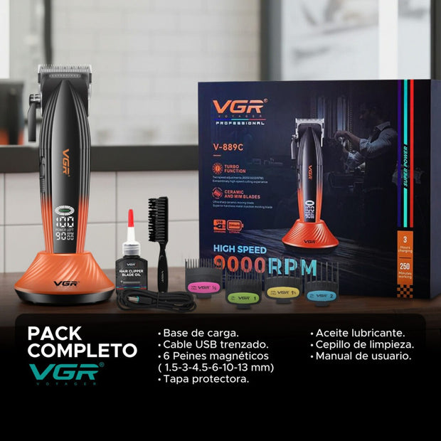 Maquina De Cortar El Pelo Turbo 9000 Rpm Vgr V-889c