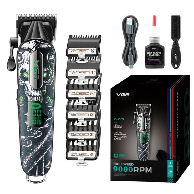 Máquina Corta Pelo Pro Clipper VGR V-279 Metal Cuchillas DLC 9000RPM Color verde