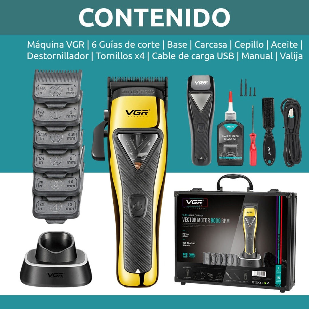 Máquina Cortar Pelo Profesional VGR V-015 Motor Vector 9000