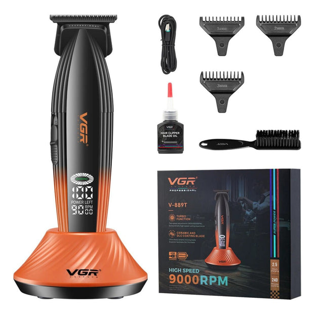 Maquina De Cortar Pelo Trimmer 240 Min Barberos Vgr V-889t