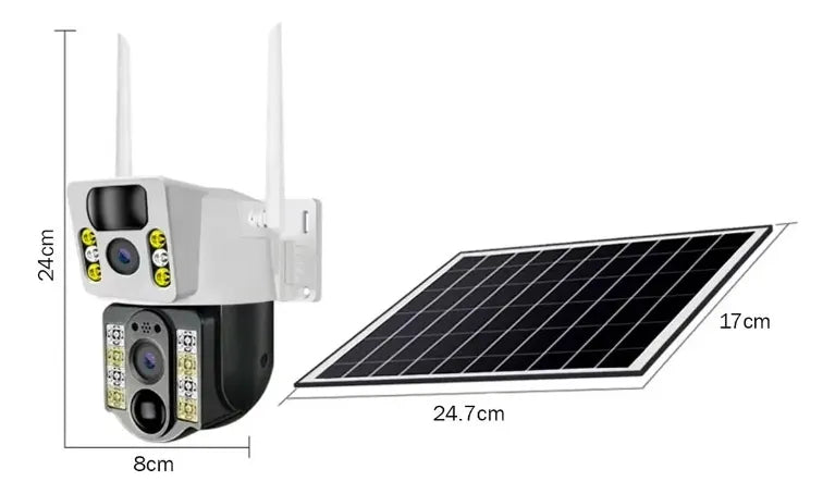 Cámara Solar WiFi Doble Lente VCS03-W-H