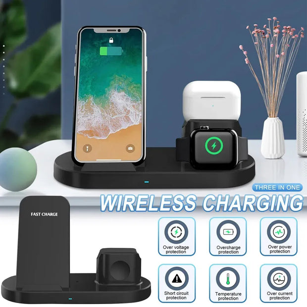 Base de Carga Inalámbrica – Estación de Carga 3 en 1