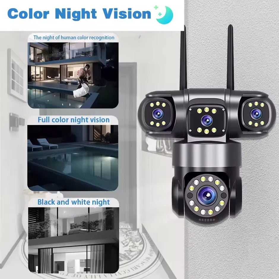 Cámara Exterior YMS4 WiFi 4 Lentes – 20MP Ultra HD