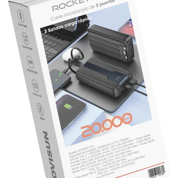 Powerbank Rocket P27 20.000 Mah