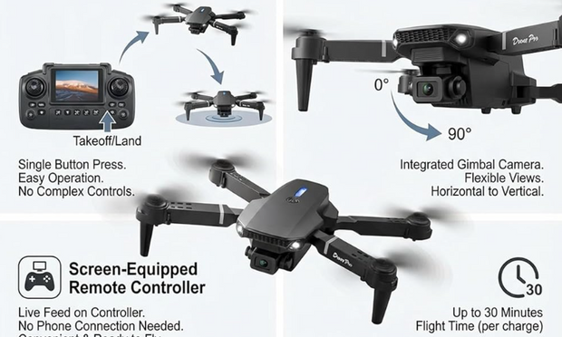 Drone E88 Pro – Motores Brushless con Control y Pantalla