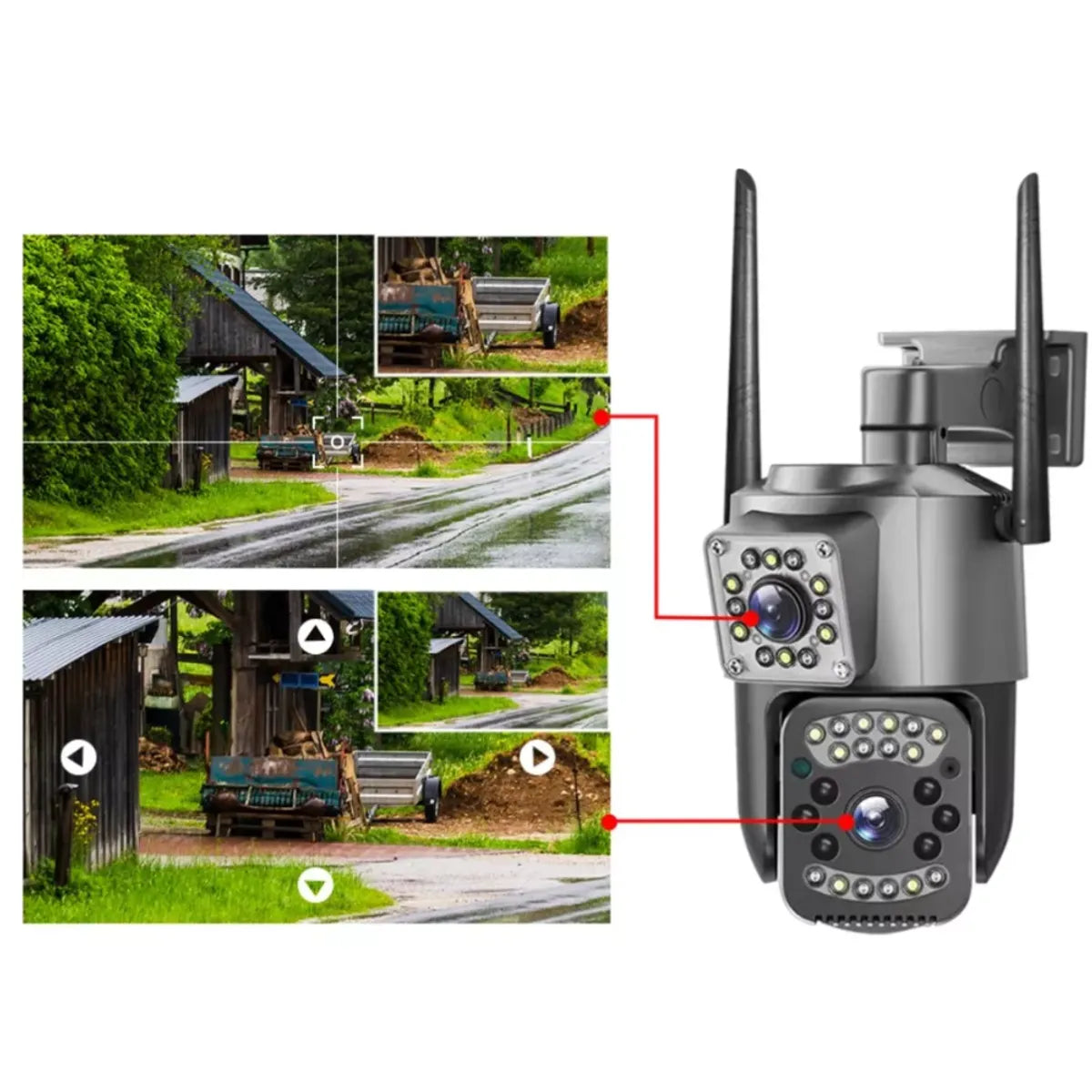 Camara Exterior Doble Lente PTZ 2 Antena V28