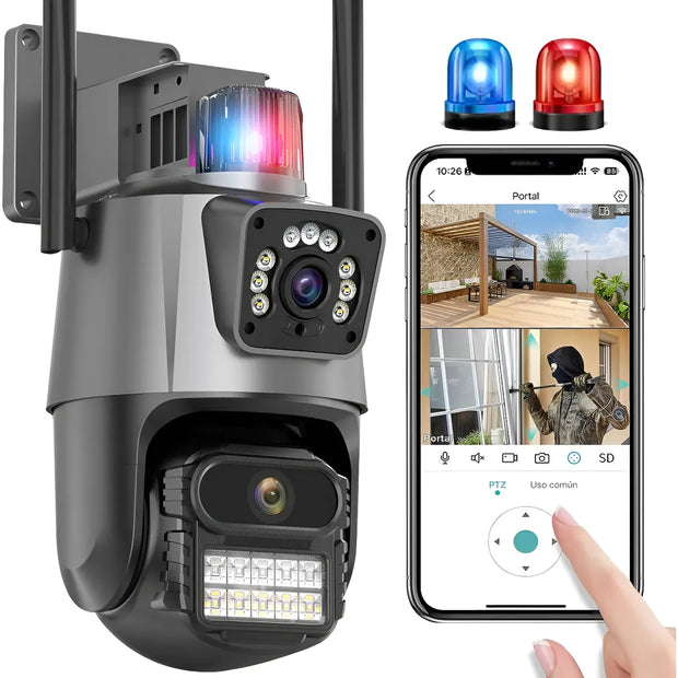 Cámara IP Exterior 2 Lentes con Alarma – APP V380